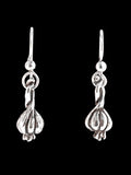 Small Garlic Clove Earrings - Sterling Silver