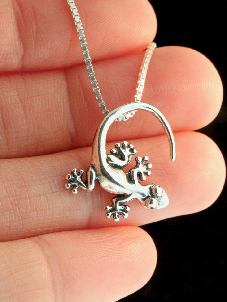 Rainforest Gecko Charm in Silver