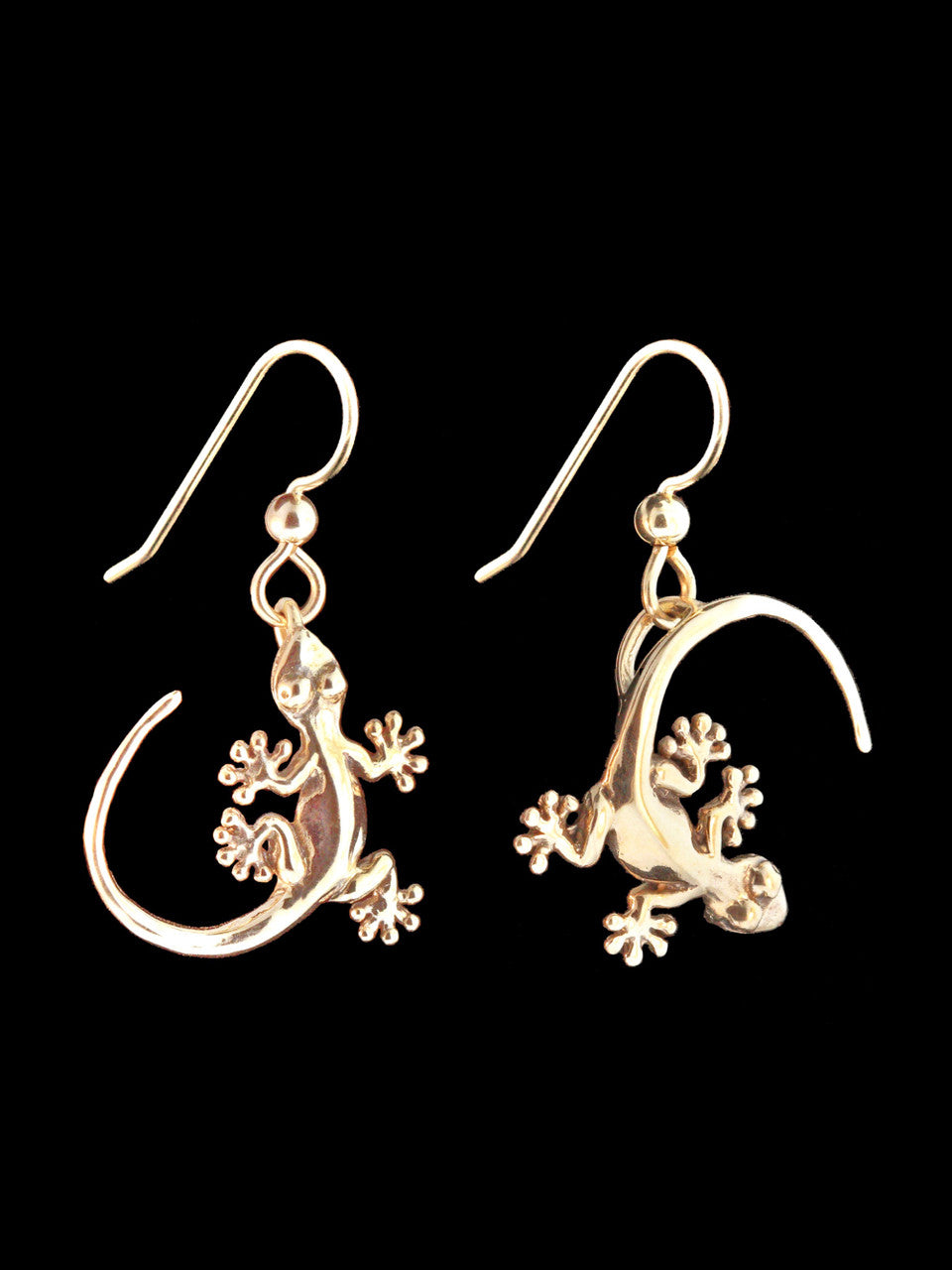 Gecko Earrings in 14K Gold