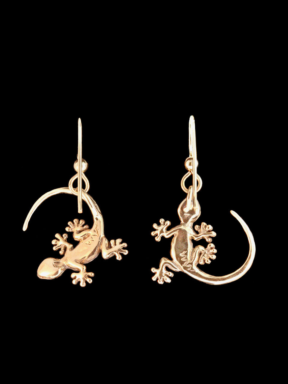Gecko Earrings - 14K Gold