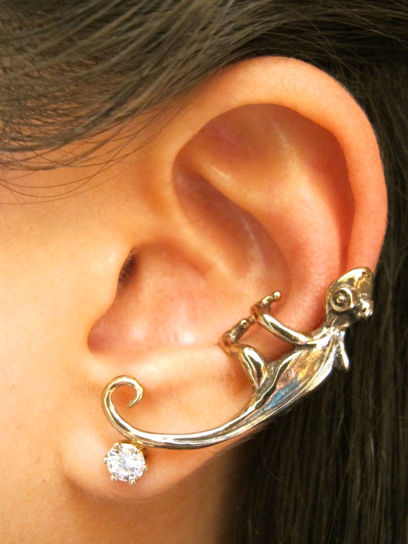 Bronze Gecko Ear Cuff