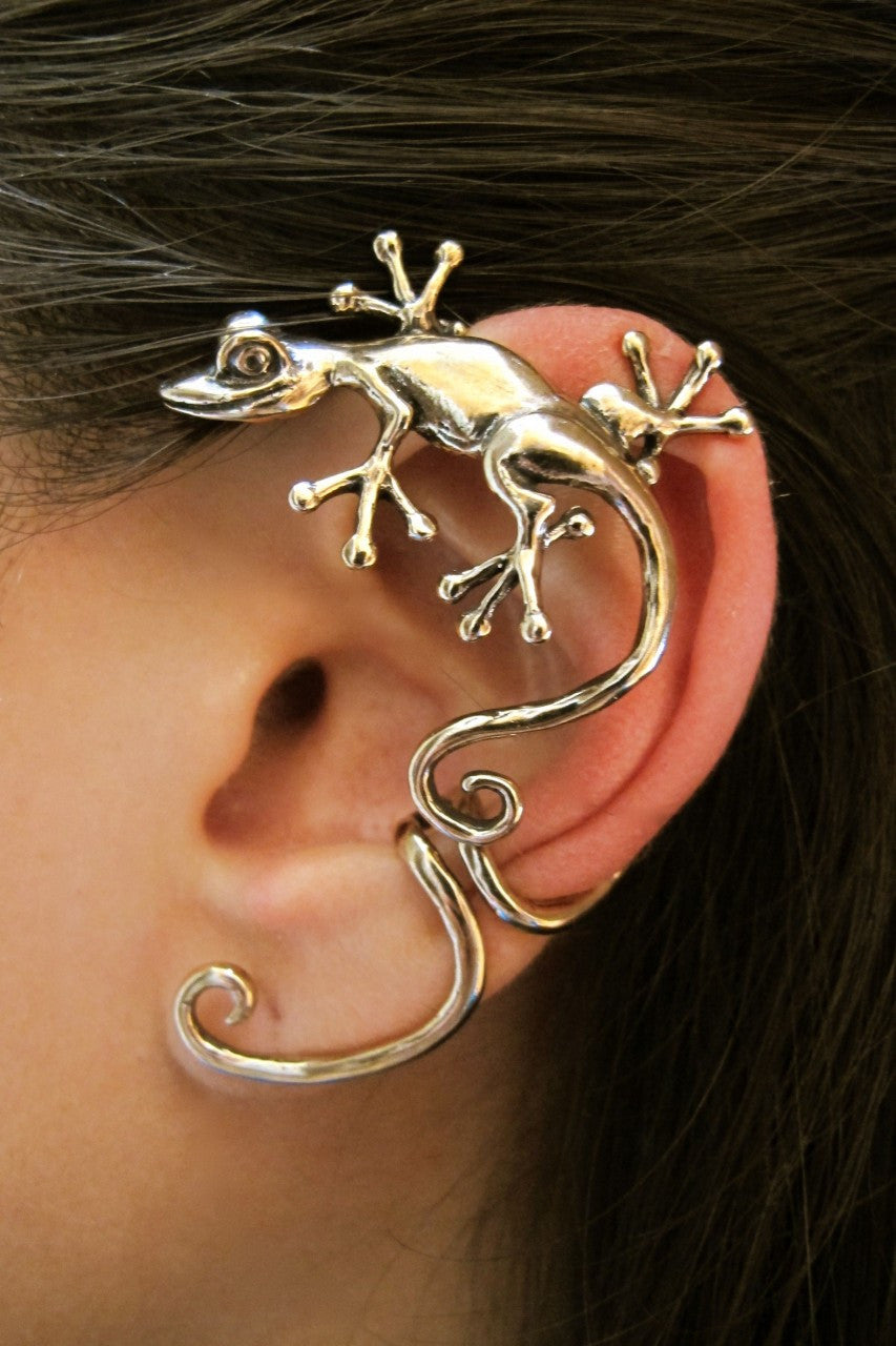 Curious Gecko Ear Wrap - Bronze