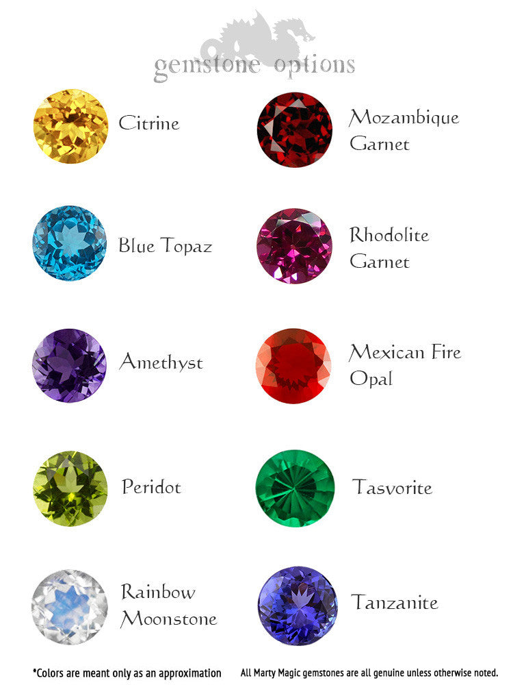 Gemstone Options for 14K Manta Ray Pendant