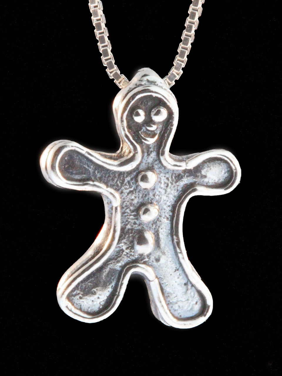 Gingerbread Man Charm - Sterling Silver