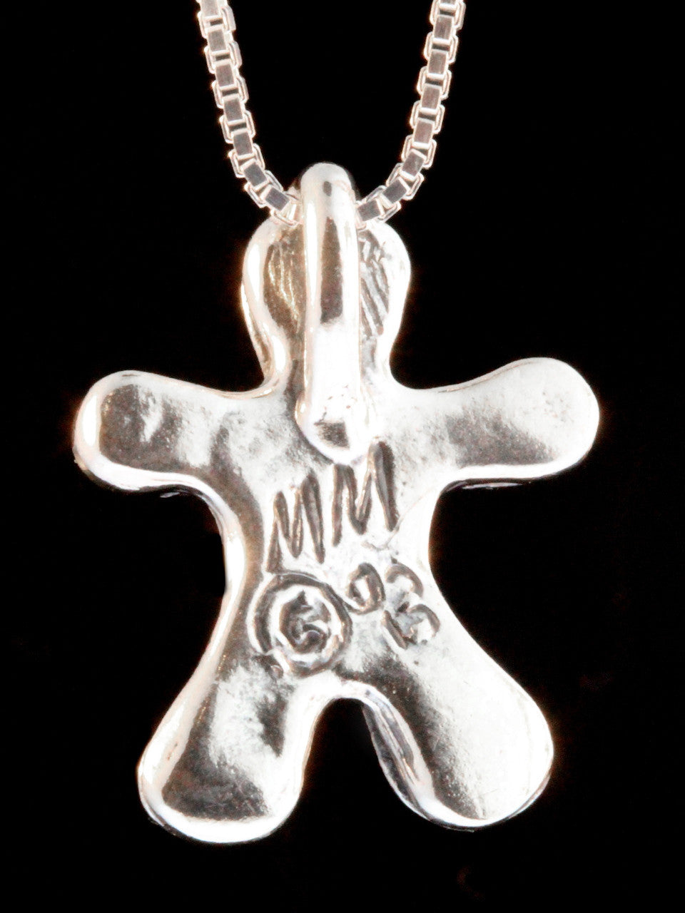 Gingerbread Man Charm - Silver