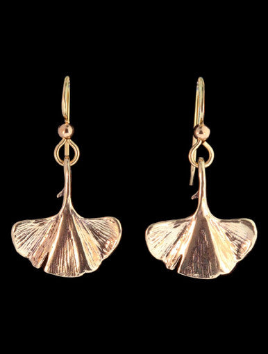 Ginkgo Leaf Earrings - 14K Gold