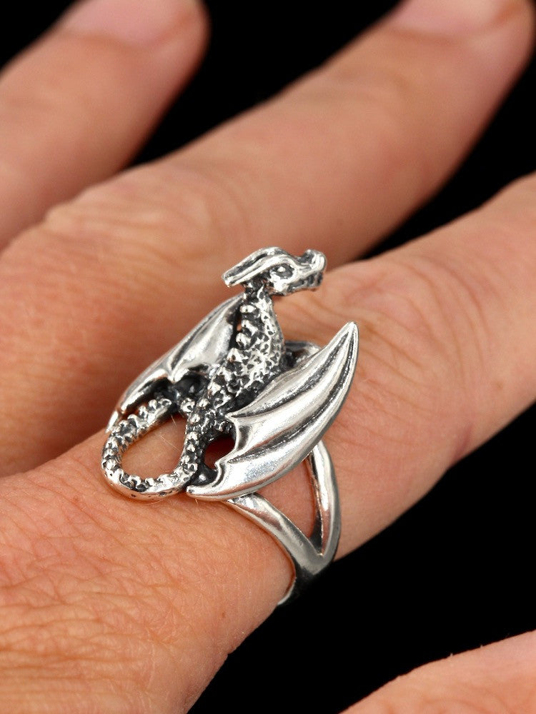 Glider Dragon Ring - Sterling Silver