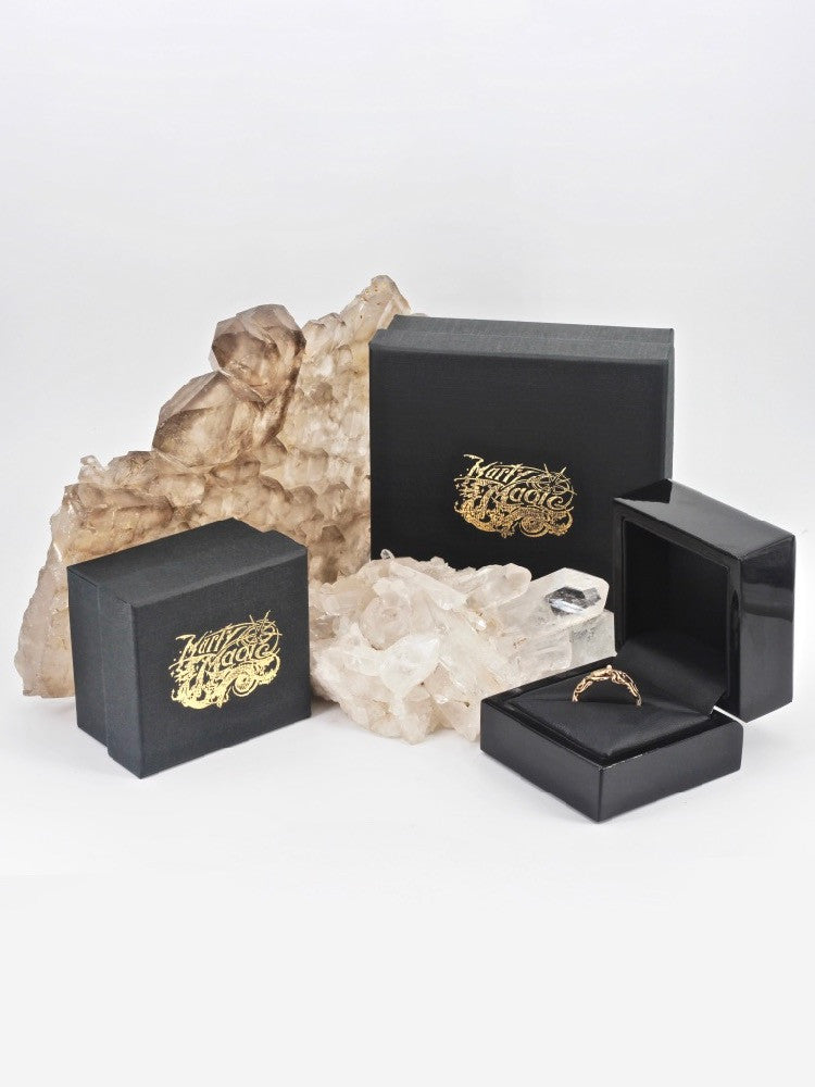 All Marty Magic Jewelry is packaged in a beautiful box, embossed with our gold foil  dragon logo