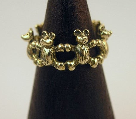 14K Gold Teddy Bear Ring