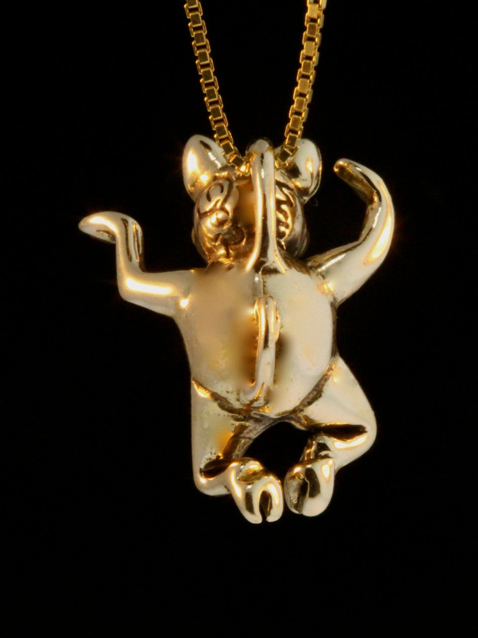 "Hands Up Pig" 14K gold