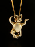 Hands Up Pig - 14K Gold