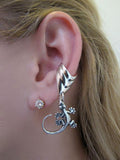Good Luck Gecko Ear Cuff Chevron - Sterling Silver