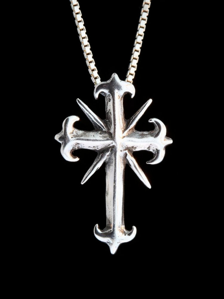Gothic Cross Charm - Silver