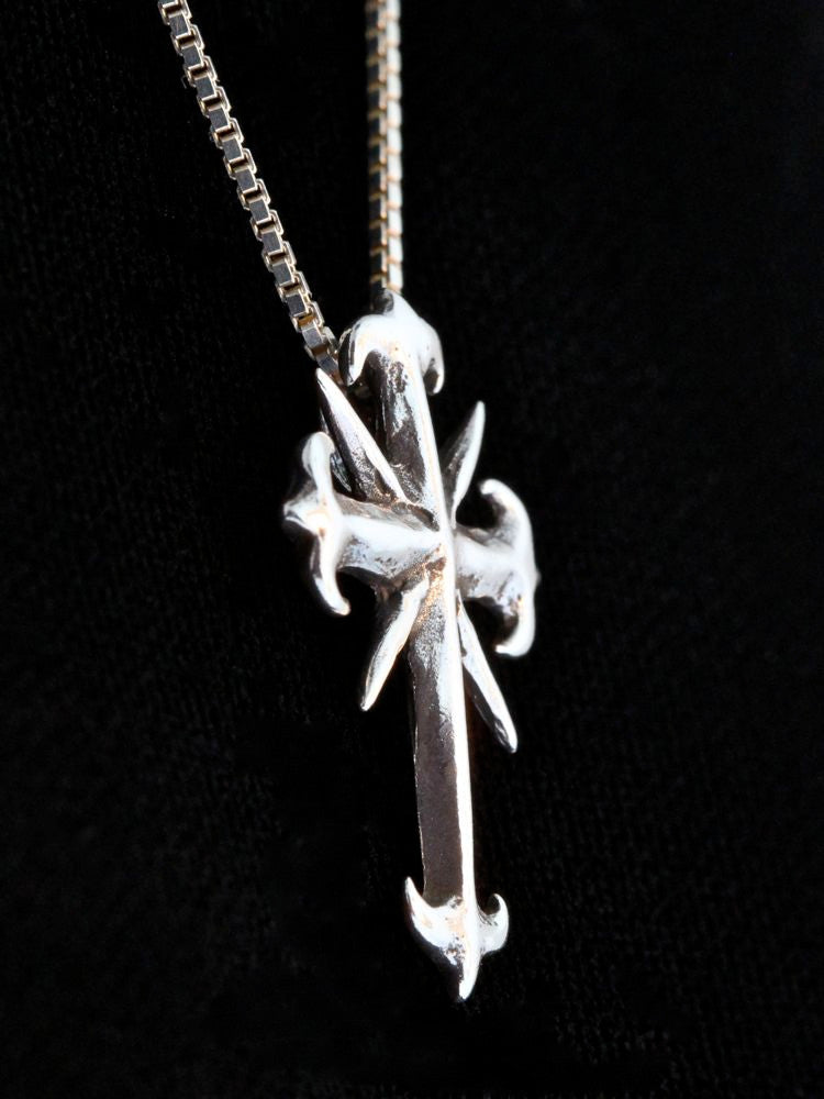 Gothic Cross Charm - Silver