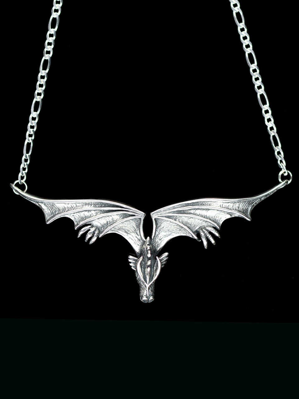 Dragon - Gothic Dragon Neckpiece - Silver
