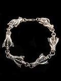 Gothic Dragon Head Link Bracelet - Silver
