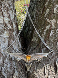 Gothic Dragon Neckpiece with Trillion Citrine - Sterling Silver