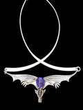Gothic Dragon Neckpiece with Tanzanite and Neck-ring - Sterling Silver