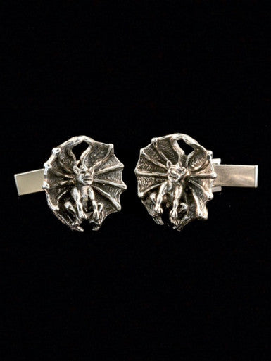 Gothic Gargoyle Cufflinks - Sterling Silver