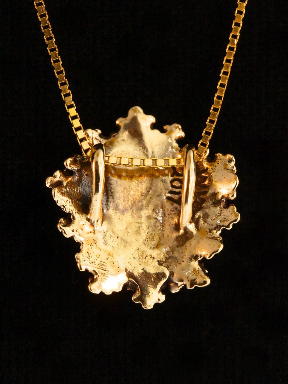 Green Man Pendant - 14K Gold