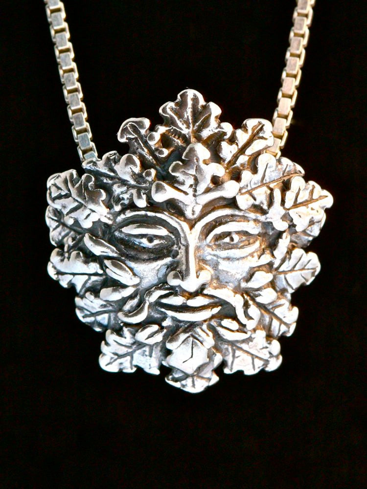 Green Man Charm - Silver