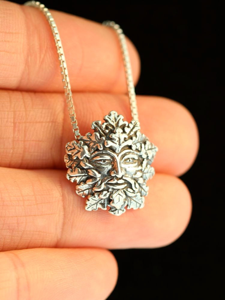 Green Man Charm - Silver
