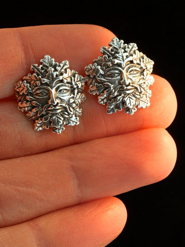 Green Man Cuff Links