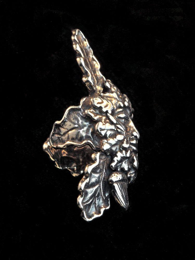 Green Man Ear Cuff in Silver