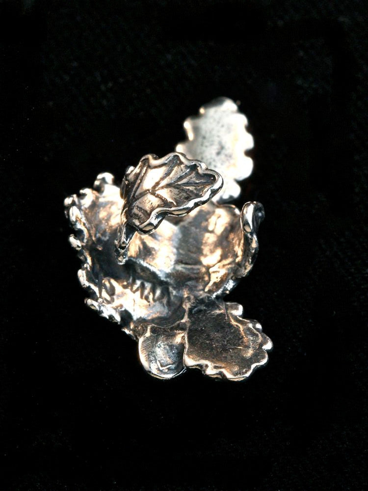 Green Man Ear Cuff in Silver