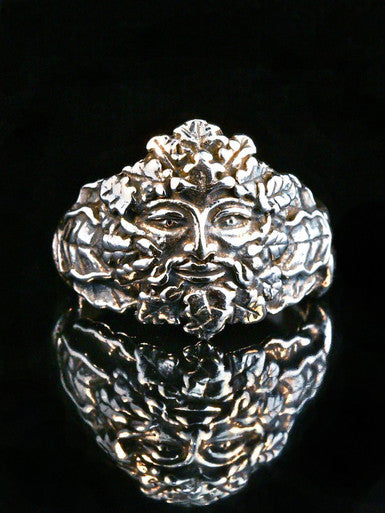 Green Man Ring - Silver