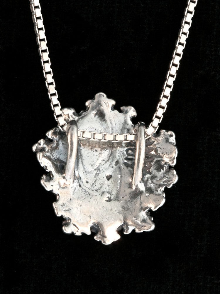 Green Man Charm with Tsavorite Eyes - Silver