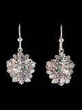 Green Man Earrings with Tsavorite Eyes - Silver