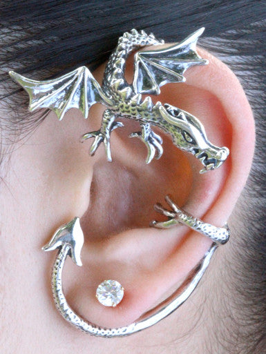 Guardian Dragon Ear Wrap - Silver