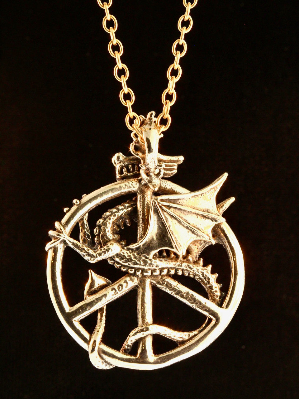 Guardian of Peace Dragon Amulet - Bronze