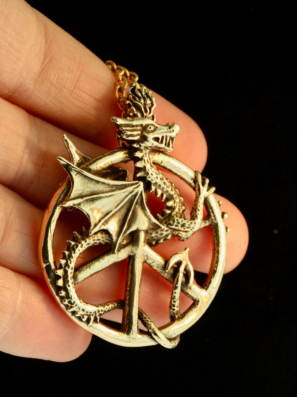 Guardian of Peace Dragon Amulet - Bronze