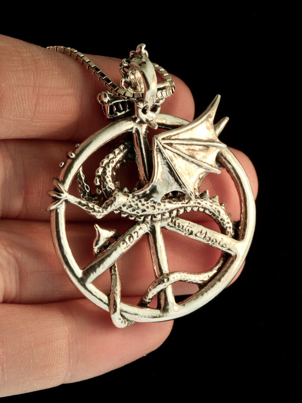 Guardian of Peace Dragon Amulet - Silver