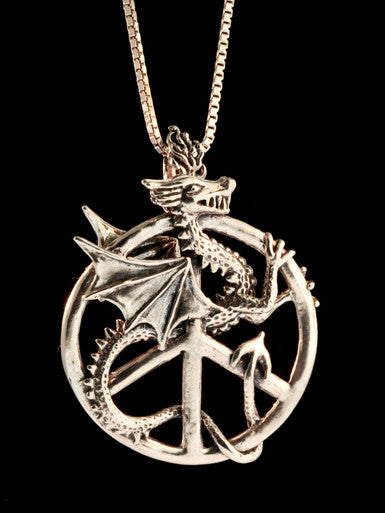 Guardian of Peace Dragon Amulet  - Sterling Silver
