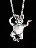 Three Little Pigs - Hands Up Pig Charm - Silver