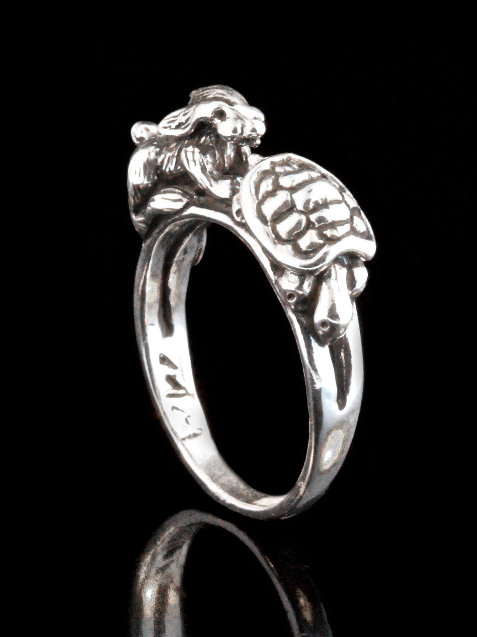 Hare and Tortoise Ring - Silver