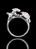 Hare and Tortoise Ring - Silver