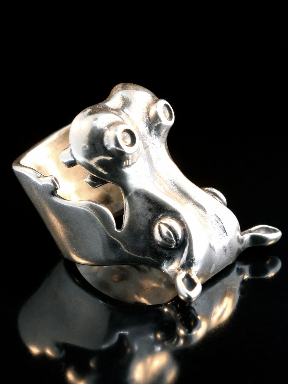 Henrietta Hippo Ring in Sterling Silver