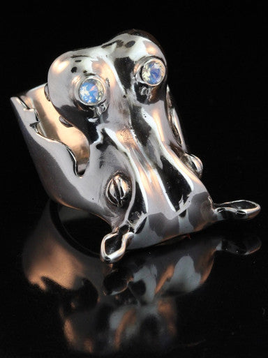 Henrietta Hippo Ring With Gemstones - Sterling Silver
