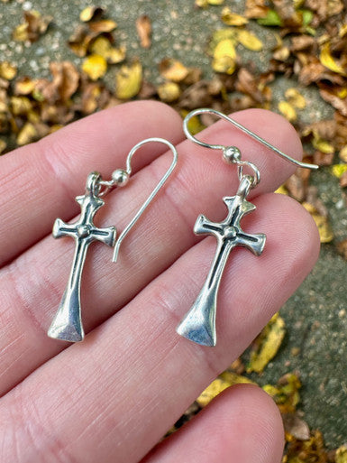 Holy Cross Earrings - Sterling Silver
