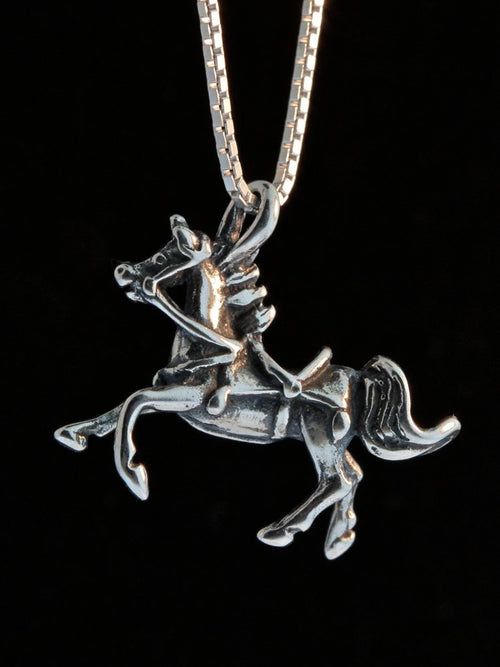 Arabian Nights - Horse With Tack Charm - Silver