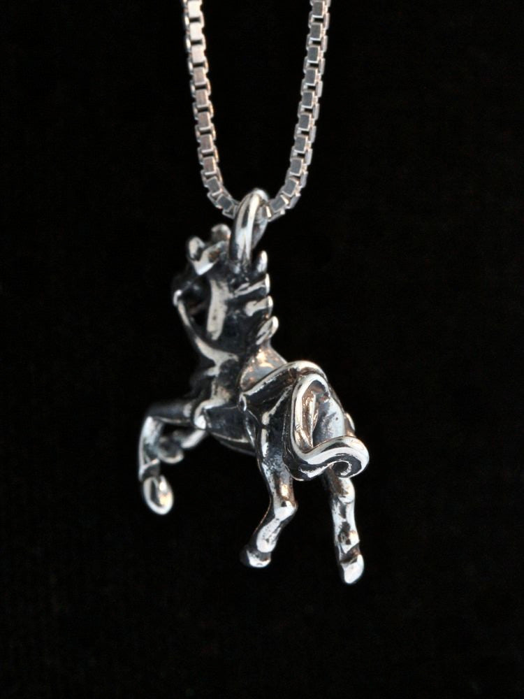 Arabian Nights - Horse With Tack Charm - Silver