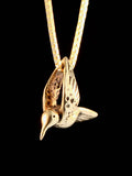 Hummingbird Charm - 14k Gold