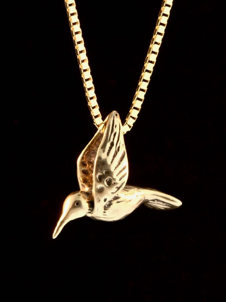 14k  Gold Hummingbird Charm