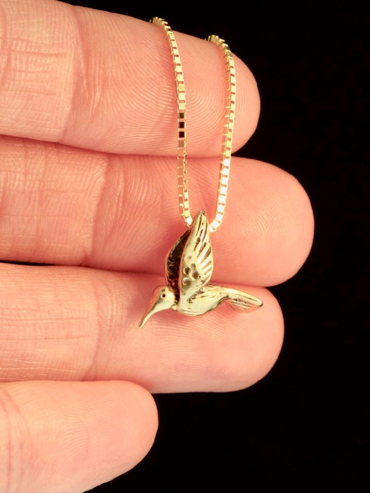 14k  Gold Hummingbird Charm