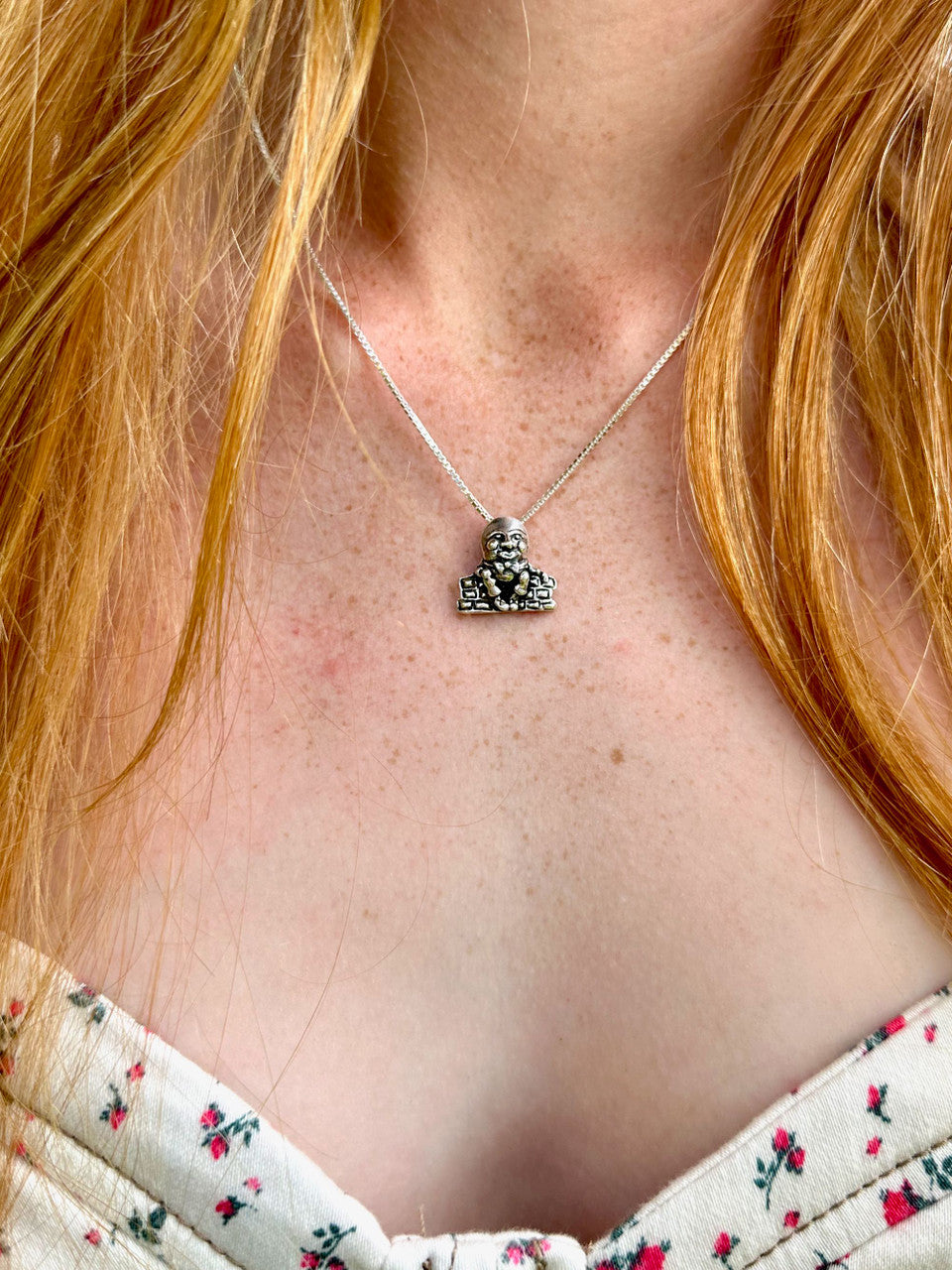 Humpty Dumpty Charm Necklace - Silver