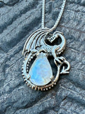 Avalon Dragon with Pear Moonstone - Sterling Silver